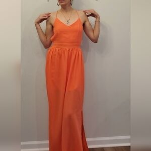 TOBI open back spaghetti strap side slit maxi dress size small